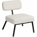 Silla Blanco Tejido-Metal Decoración 58 X 59 X 71 Cm