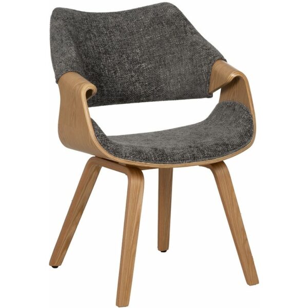 Silla Gris-Natural Tejido-Madera 61 X 56 X 82 Cm