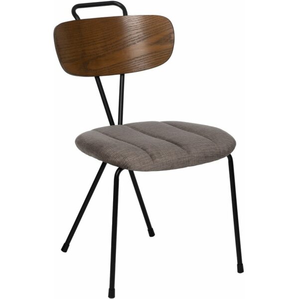 Silla Gris Tejido-Metal Decoración 47,50 X 61 X 85 Cm