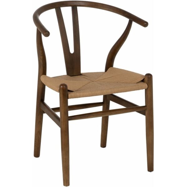 Silla Marrón Madera De Olmo Salón 56 X 48 X 78 Cm