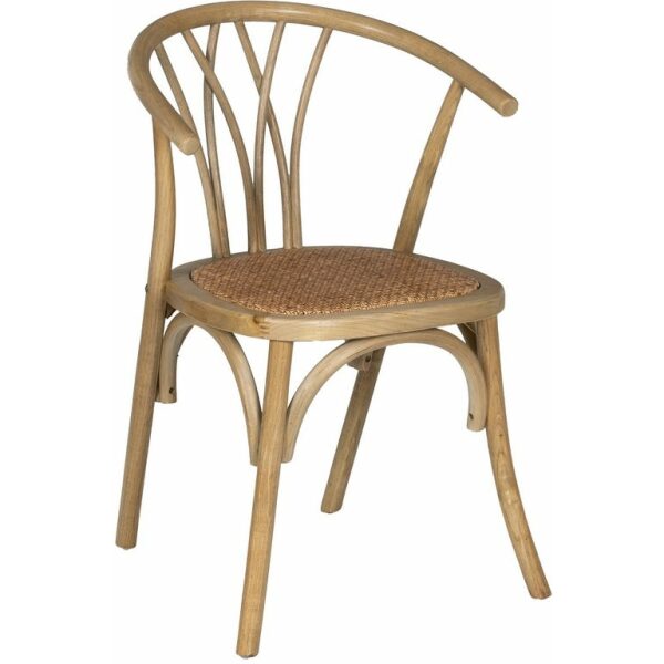 Silla Marrón Madera-Ratán 55 X 50 X 81 Cm