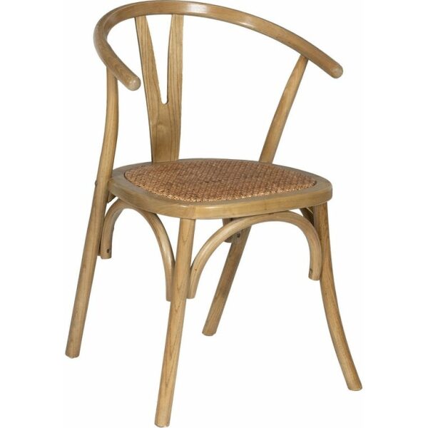 Silla Marrón Madera-Ratán 55 X 50 X 81 Cm