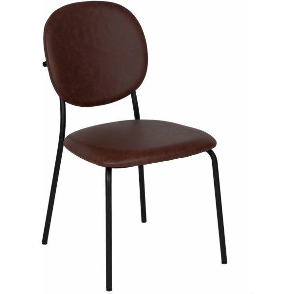 Silla Marrón Pu/Metal Salón 48 X 53 X 84 Cm
