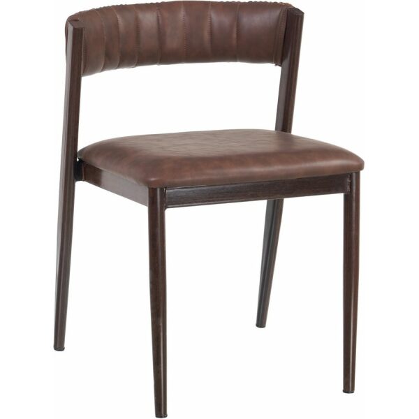 Silla Marrón Pu/Metal Salón 51 X 55 X 72 Cm