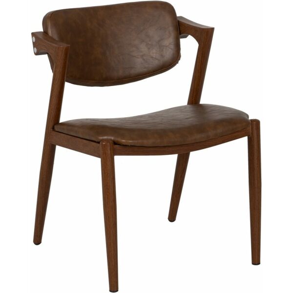 Silla Marrón Pu/Metal Salón 56 X 52 X 72 Cm
