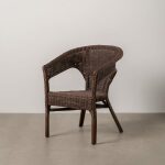 Silla Marrón Ratán Salón 60 X 62 X 78 Cm