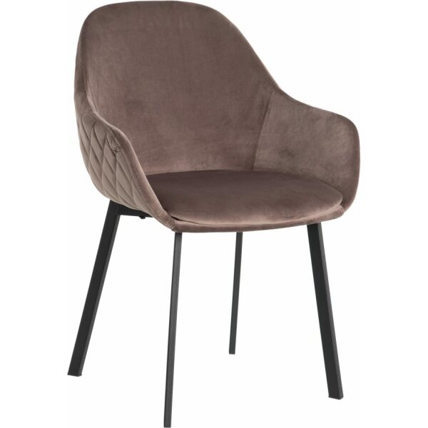 Silla Marrón Tejido-Metal Salón 57,50 X 53 X 84,50 Cm