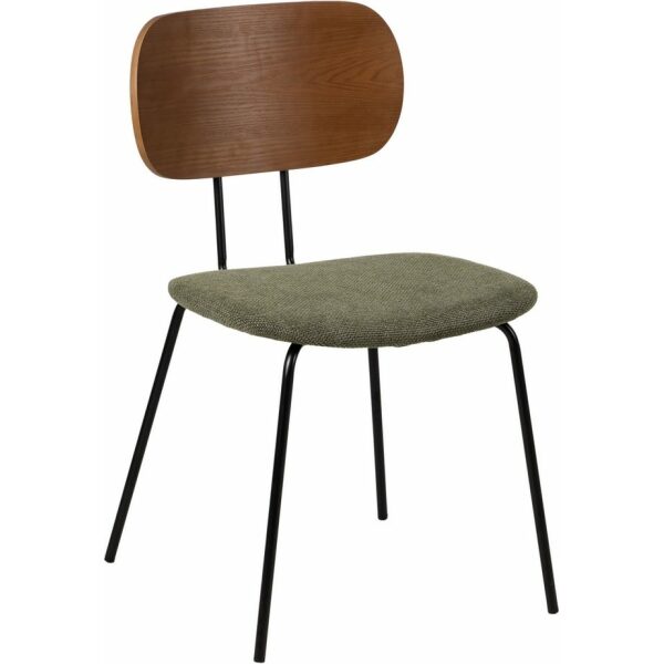Silla Marrón-Verde Tejido-Metal Salón 48 X 55 X 82,50 Cm