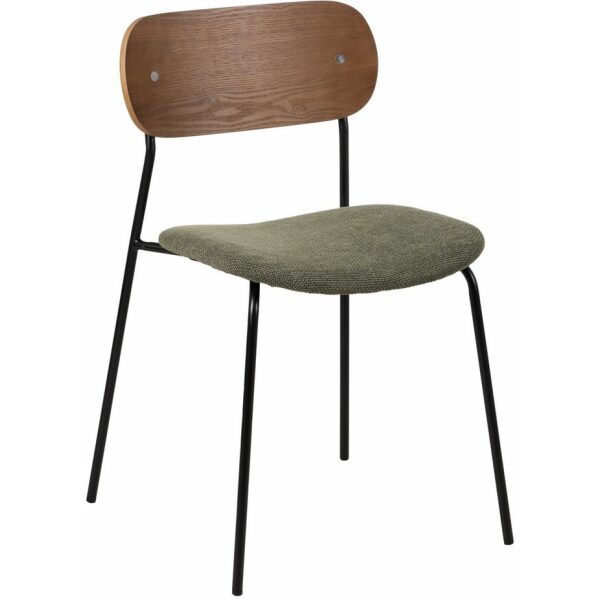 Silla Marrón-Verde Tejido-Metal Salón 49 X 53 X 80 Cm
