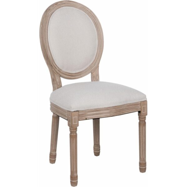 Silla Medallón Beige Madera De Caucho 49 X 46 X 96 Cm