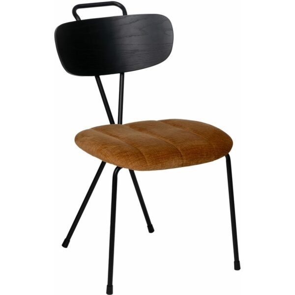Silla Mostaza Tejido-Metal Decoración 47,50 X 61 X 85 Cm