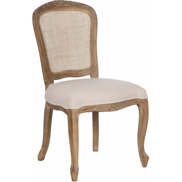 Silla Natural-Blanco Madera-Ratán Salón 44 X 50 X 98 Cm