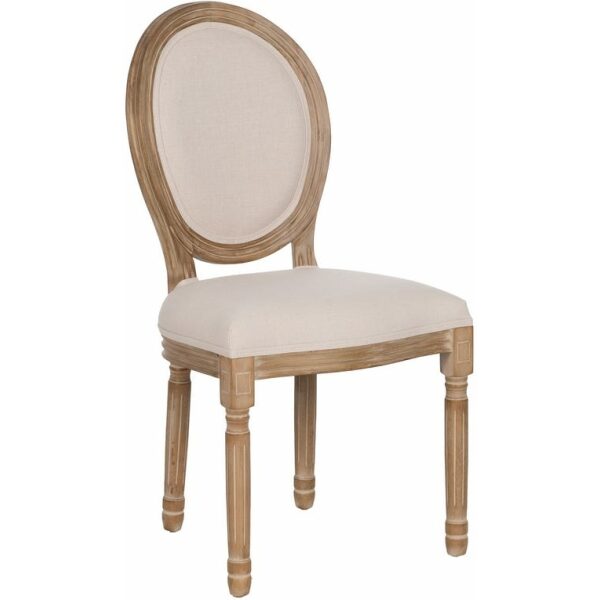 Silla Natural-Blanco Tejido-Madera Salón 44 X 46 X 95 Cm