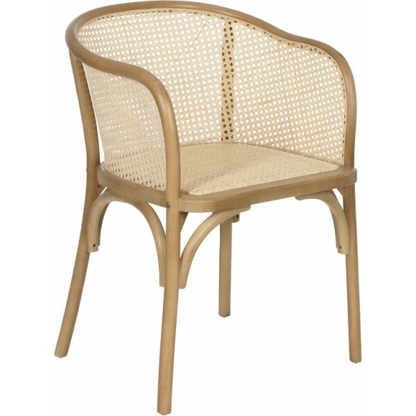 Silla Natural Madera-Ratán 56 X 58 X 77 Cm