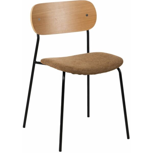 Silla Natural-Marrón Tejido-Metal Salón 49 X 53 X 80 Cm