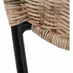 Silla Natural-Negro Fibra Natural-Metal 50 X 54 X 77 Cm