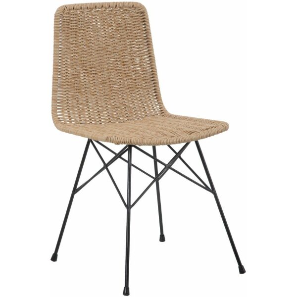 Silla Natural-Negro Pp/Metal Salón 45 X 41 X 83 Cm