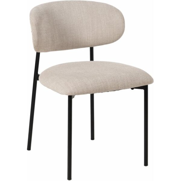 Silla Negro-Blanco Tejido-Metal Salón 50 X 54 X 73,50 Cm