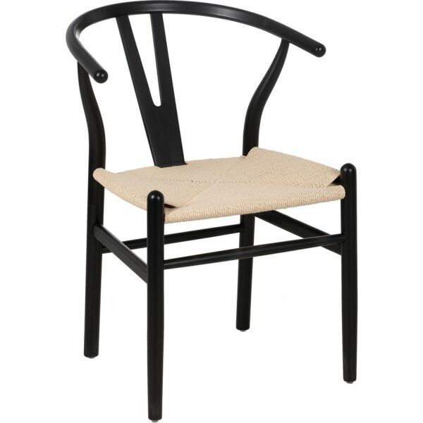 Silla Negro Madera / Fibra Salón 55 X 55 X 77 Cm