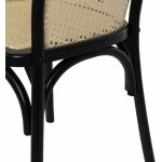 Silla Negro-Natural Madera-Ratán 56 X 58 X 77 Cm