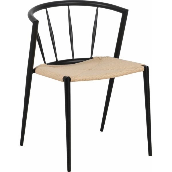 Silla Negro-Natural Metal Salón 53 X 53 X 72 Cm