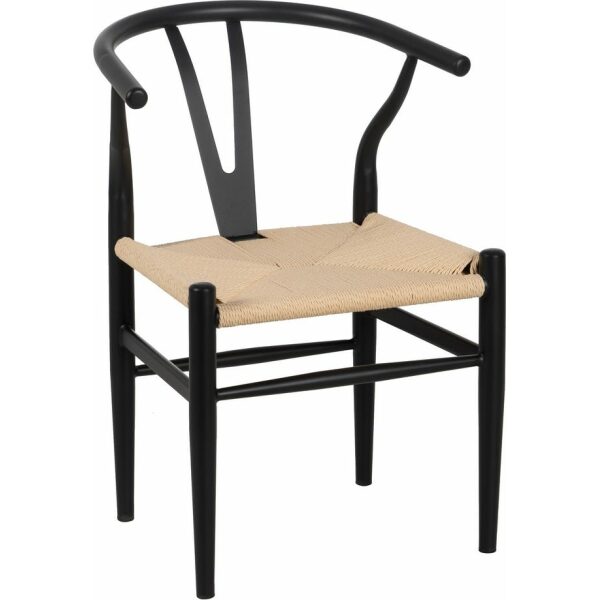 Silla Negro-Natural Metal Salón 54 X 53 X 75 Cm
