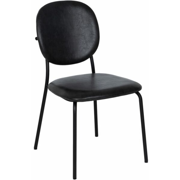 Silla Negro Pu/Metal Salón 48 X 53 X 84 Cm