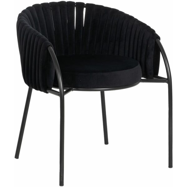 Silla Negro Tejido-Metal Salón 60 X 49 X 70 Cm