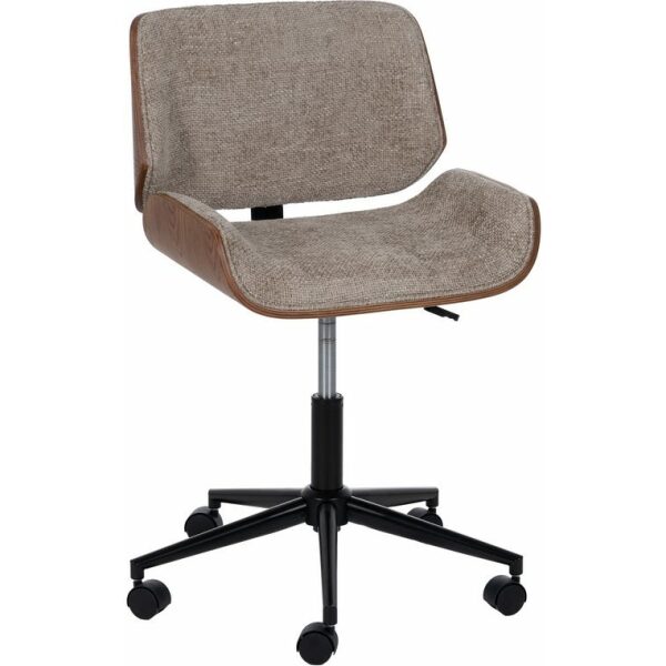 Silla Ruedas Beige-Marrón Tejido-Madera 54 X 61 X 88 Cm
