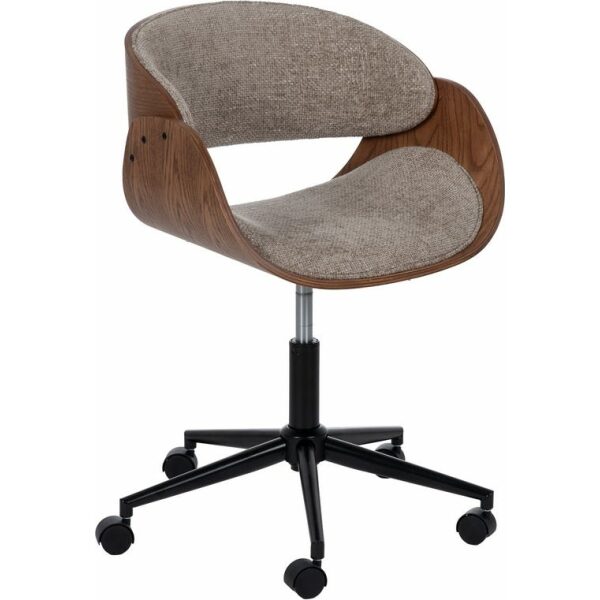 Silla Ruedas Beige-Marrón Tejido-Madera 59 X 64 X 88 Cm