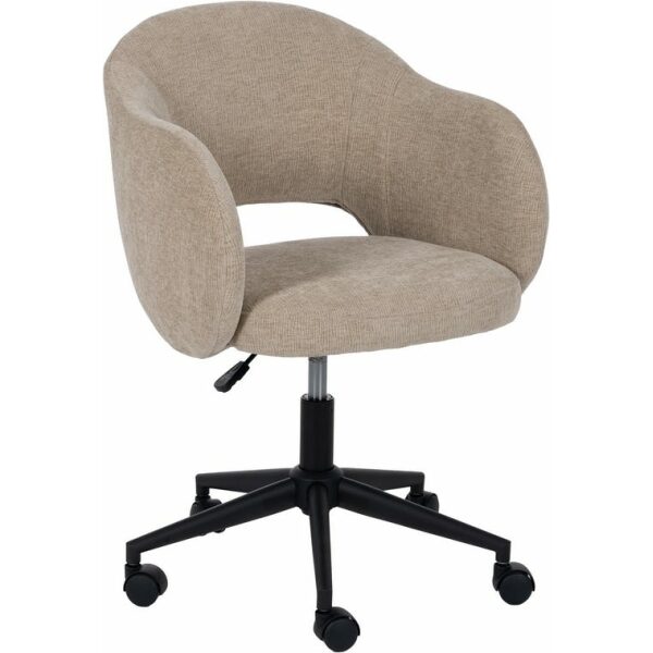 Silla Ruedas Beige Tejido Oficina 56 X 56 X 85 Cm
