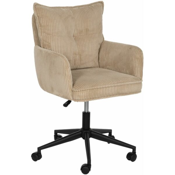 Silla Ruedas Beige Tejido Oficina 59 X 63 X 89 Cm