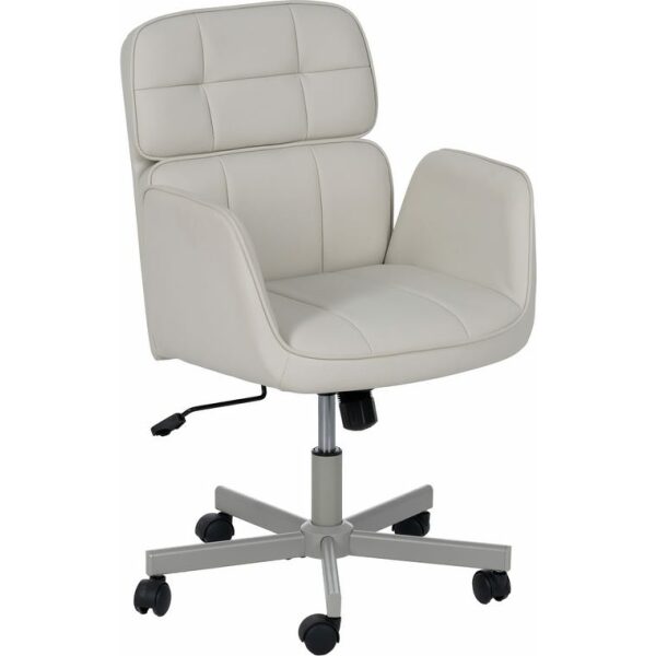 Silla Ruedas Crema Simil Piel Oficina 57 X 60,50 X 85 Cm