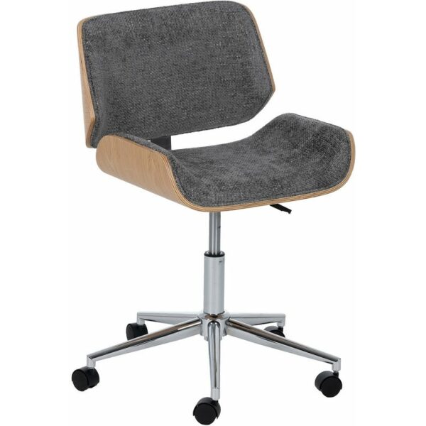 Silla Ruedas Gris-Natural Tejido-Madera 54 X 61 X 88 Cm
