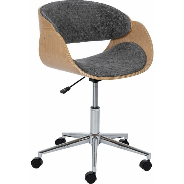 Silla Ruedas Gris-Natural Tejido-Madera 59 X 64 X 88 Cm
