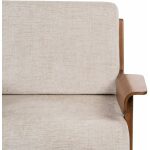 Sillón Beige Tejido-Madera Salón 76 X 72 X 77 Cm