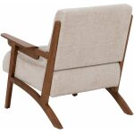 Sillón Beige Tejido-Madera Salón 76 X 72 X 77 Cm