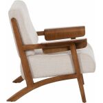 Sillón Beige Tejido-Madera Salón 76 X 72 X 77 Cm