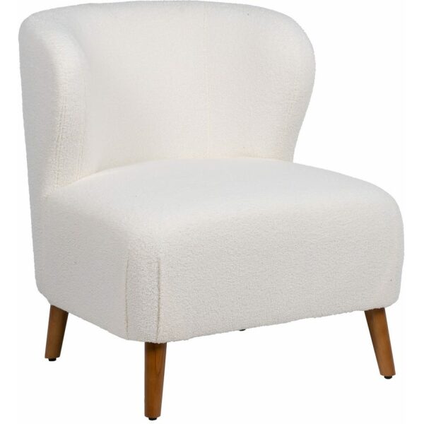 Sillón Blanco Madera De Caucho Salón 72 X 78 X 82 Cm