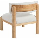 Sillón Blanco-Natural Madera De Caucho 62 X 62 X 71 Cm