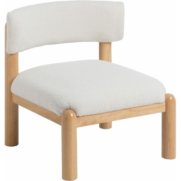 Sillón Blanco-Natural Madera De Caucho 62 X 62 X 71 Cm