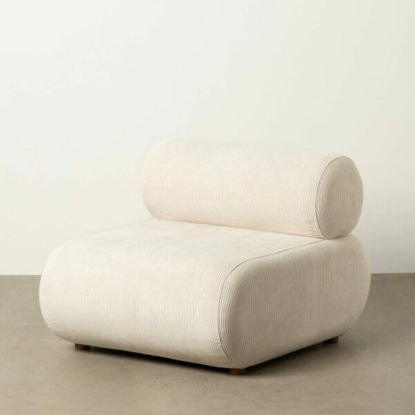 Sillón Blanco Roto Madera De Abedul 63 X 90 X 75 Cm