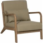 Sillón Natural-Beige Tejido-Madera 66 X 85 X 74 Cm