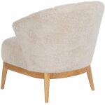 Sillón Natural-Crema Tejido-Madera Salón 71 X 75 X 76 Cm