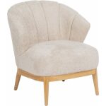 Sillón Natural-Crema Tejido-Madera Salón 71 X 75 X 76 Cm