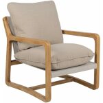 Sillón Natural Tejido-Madera Salón 65 X 69 X 83 Cm