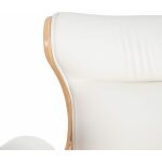 Sillón Ruedas Natural-Blanco Simil Piel 68 X 62 X 85 Cm