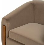 Sillón Taupe Tejido-Madera Salón 87 X 80 X 81 Cm