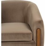 Sillón Taupe Tejido-Madera Salón 87 X 80 X 81 Cm