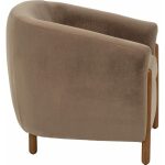 Sillón Taupe Tejido-Madera Salón 87 X 80 X 81 Cm